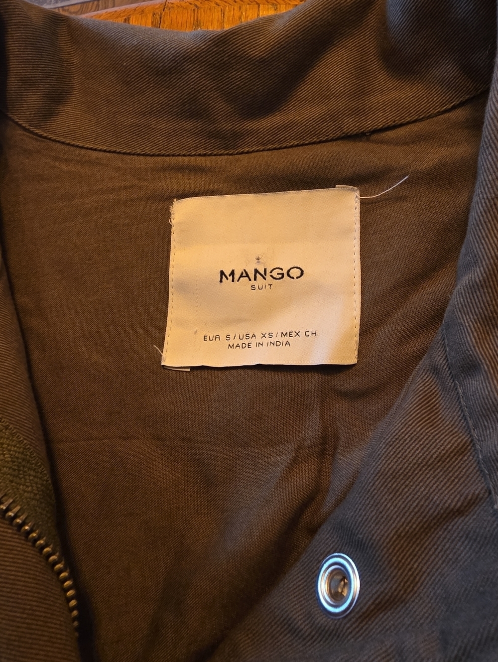 Mango Embroidered Utility Jacket Olive Floral Military Boho S - Picture 10 of 12